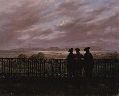 Runoilijat Vasili Andrejevitš Žukovski (1783-1852), Sergejevitš Ivan Turgenev (1818-83) ja Aleksandr Ivanovitš Turgenev (n. 1784-1846), 1820-luvun loppu (öljy kankaalle) tekijältä Caspar David Friedrich
