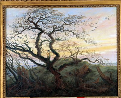 Puu varisten kanssa. Friedrich Caspar Davidin (1774-1840) maalaus tekijältä Caspar David Friedrich