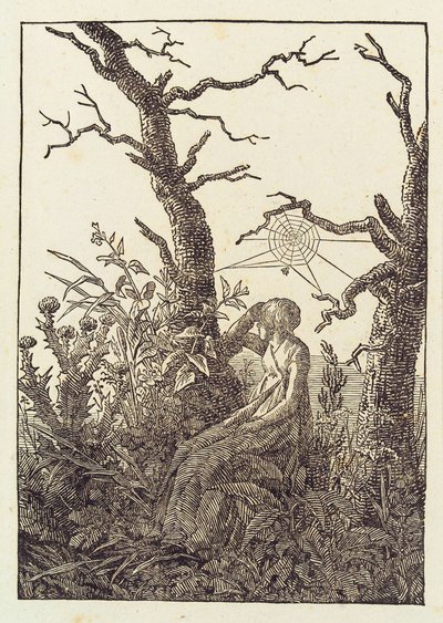 Nainen hämähäkinverkon kanssa tekijältä Caspar David Friedrich