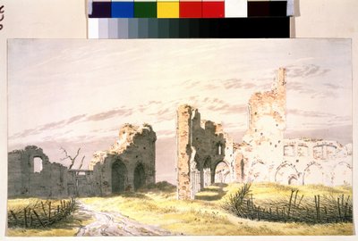 ""Näkymä Eldenin luostarin raunioista"" (A Monastery At Elden) Akvarelli Caspar David Friedrich (1774-1840) 1800-luvun Pushkin-museo Moskova tekijältä Caspar David Friedrich