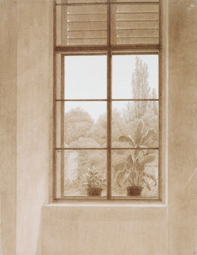 Ikkuna puistoon päin, 1810-1811. tekijältä Caspar David Friedrich