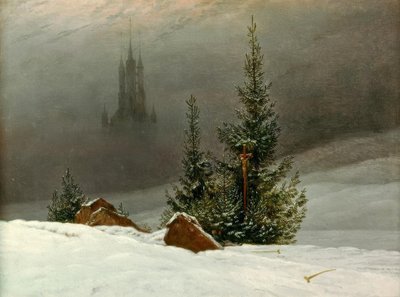 Winterlandschaft mit Kirche tekijältä Caspar David Friedrich