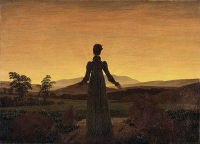 Nainen ennen nousevaa aurinkoa, noin 1818 tekijältä Caspar David Friedrich