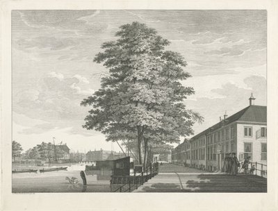 Näkymä Diaconien vanhojen naisten ja miesten talosta Amsterdamissa tekijältä Caspar Jacobsz. Philips