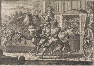 Hyökkäys Nicolau Monteiroa, Cedofeitan prioria vastaan, Rooman kaduilla tekijältä Caspar Luyken (attributed to)