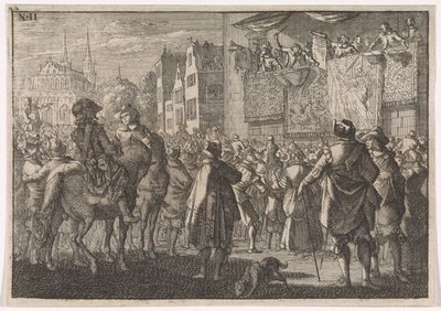 Osnabrückin rauhan julistus kaupungissa, 1648 tekijältä Caspar Luyken (attributed to)