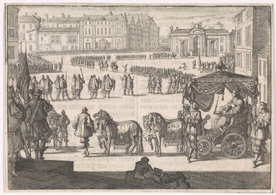 Ruotsin kuningattaren Christinan vihkiäiset Tukholmassa 1650 tekijältä Caspar Luyken (attributed to)