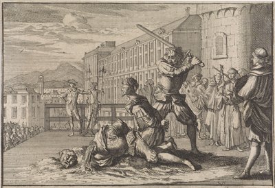 Cinq-Marsin markiisin ja François De Thoun mestaus, 1642 tekijältä Caspar Luyken (attributed to)