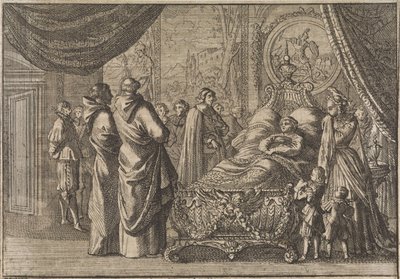 Ludvig XIII:n kuolinsänky, 1643 tekijältä Caspar Luyken (attributed to)