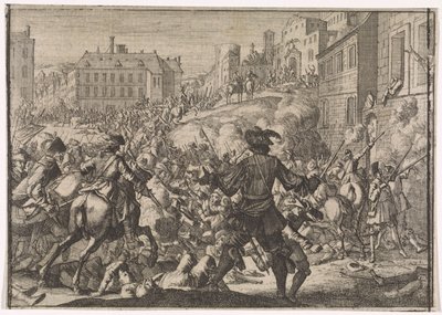 Prahan valloitus Ruotsin armeijan toimesta, 1648 tekijältä Caspar Luyken (attributed to)