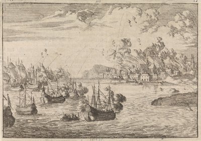 Dieppen pommitukset 1694 tekijältä Caspar Luyken