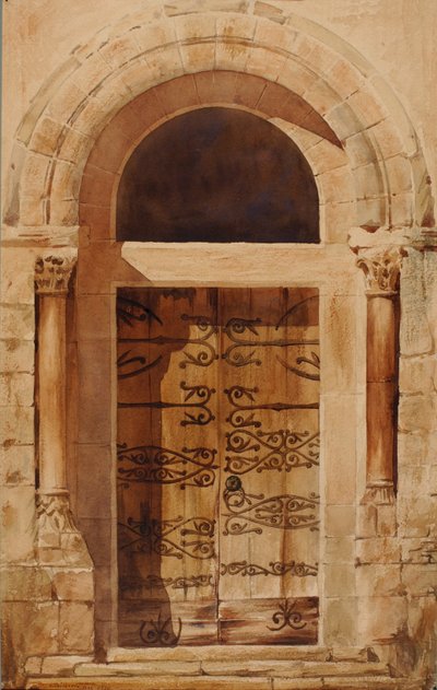 Portal of Church of Nervy St. Haud -faksikopio E. Viollet Le Ducin piirroksesta, 1880. tekijältä Cass Gilbert