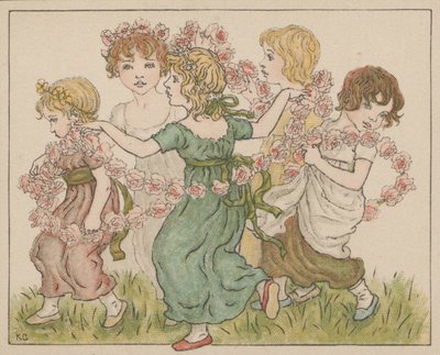 Ystävänpäivä, n. 1880. tekijältä Catherine Greenaway