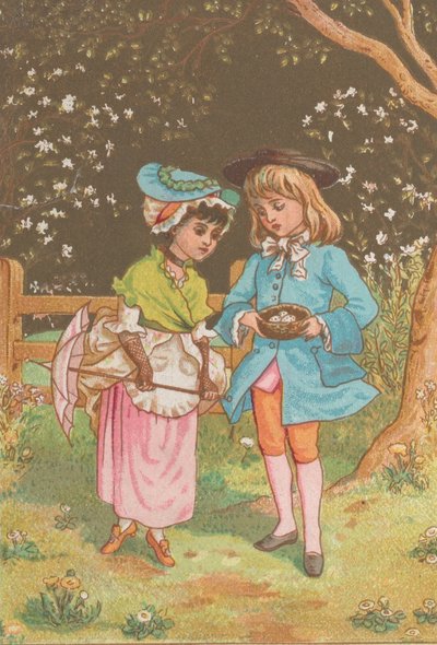 Ystävänpäivä, n. 1880. tekijältä Catherine Greenaway