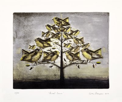 Primal Scene, 2016 (mokulitolitografia ja käsiväritys) tekijältä Cathie Pilkington
