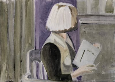 26.03.20 hän yritti sinnikkäästi suostutella tyttöä lähtemään ulos kanssaan, 2020 (öljy paperille) tekijältä Cathy Lomax