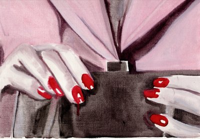 Elokuvapäiväkirja #46 (11.04.13 Häntä ei pidätetty), 2015 (öljy paperille) tekijältä Cathy Lomax