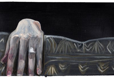 Elokuvapäiväkirja #48 (18.05.13 Hän ei nähnyt kuka se oli), 2015 (öljy paperille) tekijältä Cathy Lomax