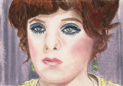 Myrtti (korvakorut), 2024 (öljy paperille) tekijältä Cathy Lomax