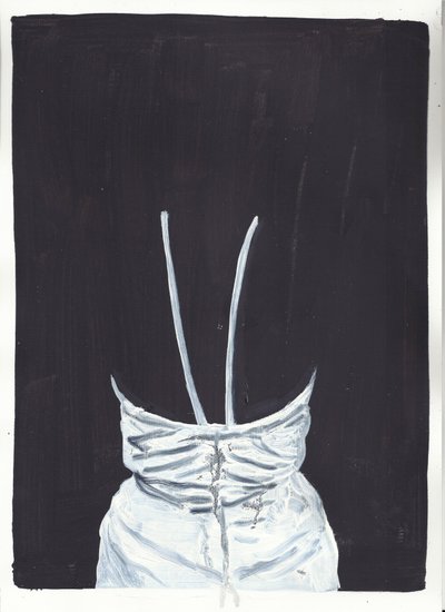 Yläkerran tyttö 1, selkä, 2012 (öljy ja akryyli paperille) tekijältä Cathy Lomax