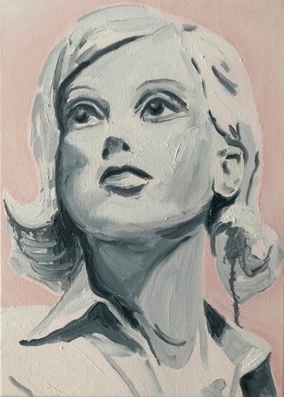 Iloiset neidot: Darcey, 2017 (öljy pellavalle). tekijältä Cathy Lomax