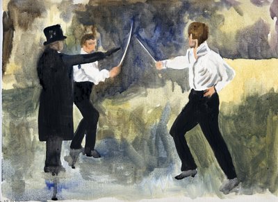 Juoni (Pariisi 1961), 2011 (öljy paperille) tekijältä Cathy Lomax
