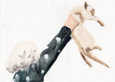 He ottivat kissanpennun takaisin..., 2016 (öljy paperille) tekijältä Cathy Lomax