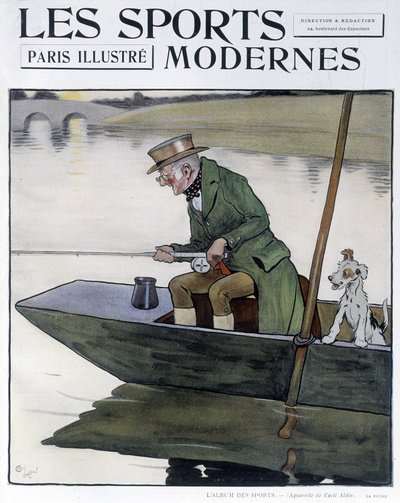 Onkiminen - C. Aldinin piirustus "Modern Sports" -sarjassa tekijältä Cecil Charles Windsor Aldin