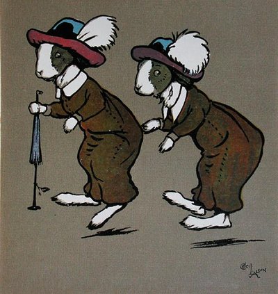 Humpty and Dumpty, kuvitus May Byronin Merry Partysta, julkaisija Hodder ja Stoughton tekijältä Cecil Charles Windsor Aldin