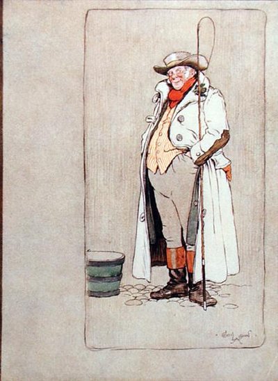 The Stage Coachman, kuvitus Washington Irvingin (1783-1859) Vanhasta joulusta, julkaisija Hodder ja Stoughton tekijältä Cecil Charles Windsor Aldin
