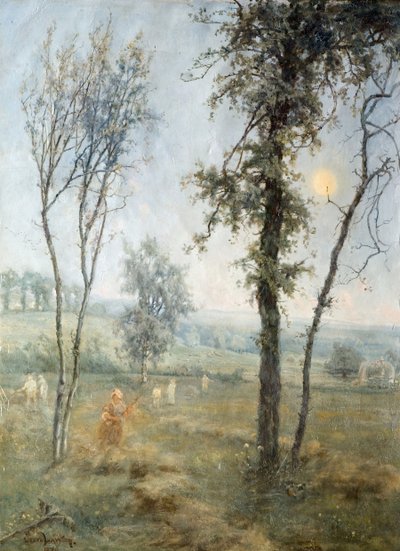 Heinänteko Moonlightissa, 1876. tekijältä Cecil Gordon Lawson