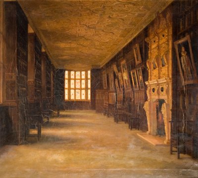 Näkymä Long Gallerysta Aston Hallissa, 1870-1880. tekijältä Cecilia C Foster