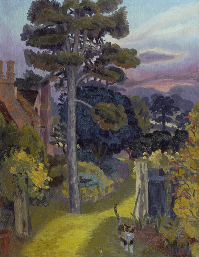 Pansy, taiteilijan kissa Bent Endin puutarhassa (öljy kankaalle) tekijältä Cedric Morris