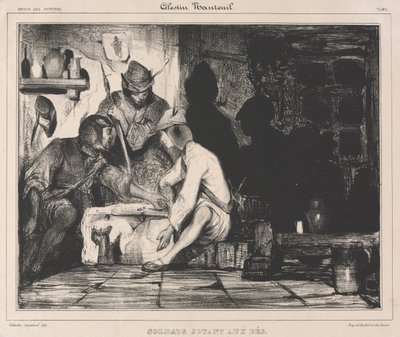 Sotilaat leikkivät noppaa, 1900-luku. tekijältä Celestin Francois Nanteuil