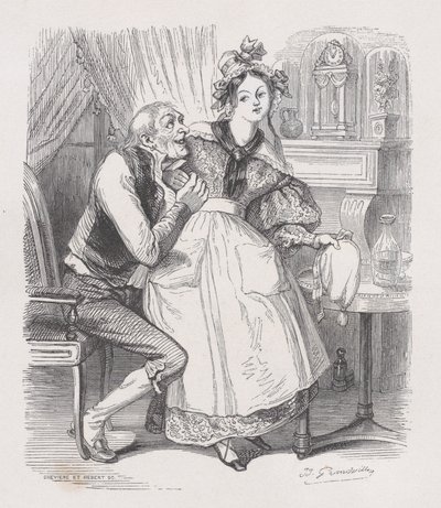 Vanha poikamies Bérangerin täydellisistä teoksista, 1836 tekijältä Cesar Auguste Hebert