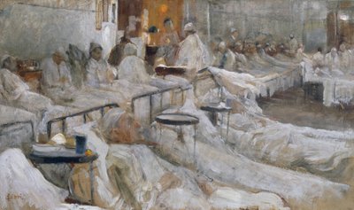 Sairaalan osasto, maalaus Cesare Ciani (1854-1925), Italia tekijältä Cesare Ciani