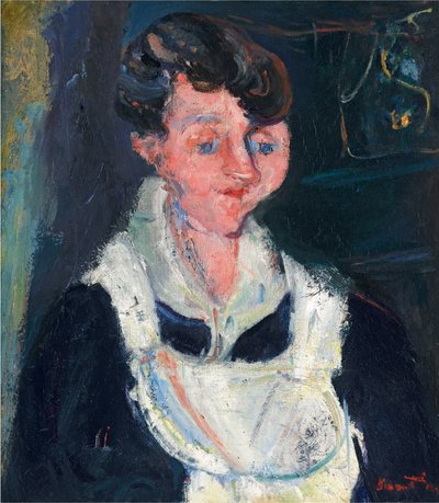 La Soubrette (Odottava piika), noin 1933 (öljy kankaalle). tekijältä Chaim Soutine
