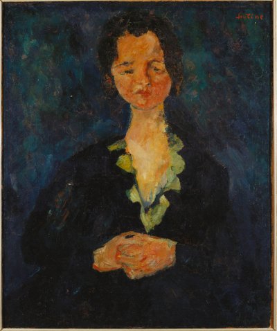 Naisen muotokuva sinisellä taustalla, 1927 tekijältä Chaim Soutine