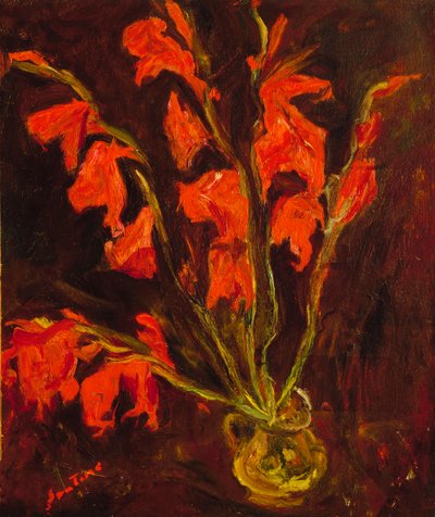 Punaiset gladiolit, n. 1919 tekijältä Chaim Soutine