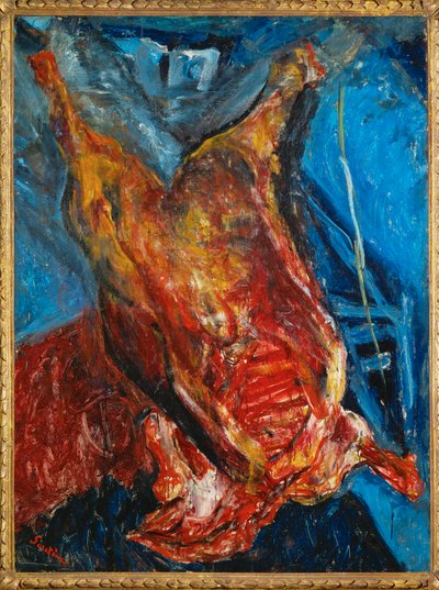 Teurastettu härkä, noin 1925 (öljy kankaalle). tekijältä Chaim Soutine