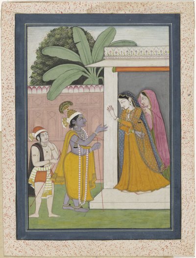 Radha ei anna Krishnalle huiluaan takaisin tekijältä Chajju (attributed to)