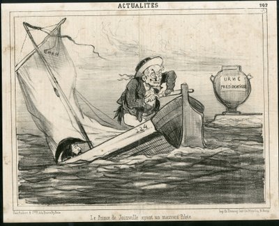 Kuva Chamista (1819-1879) Le Charivarissa, noin 1850 - Joinvillen prinssillä huono lentäjä - Vaalit, tasavallan presidentti, Maritime Marine Nautique Balneaire - Thiers Adolphe, Francois d