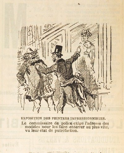 Poliisikomissaari vaatii mallien osoitteen haudatakseen..., 1877. tekijältä Cham