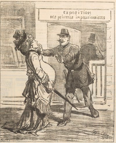 Madame, ei ole suositeltavaa tulla sisään!. Le Charivari, 16. huhtikuuta 1877 1877. tekijältä Cham
