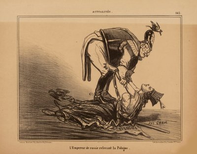 Venäjän keisari vapauttamassa Puolaa, 1855. tekijältä Cham