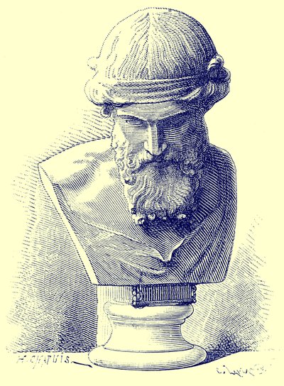 Platon, kuvitus Victor Duruyn "History of Rome" -julkaisusta, julkaistu 1884 (digitaalisesti paranneltu kuva) tekijältä Chapuis