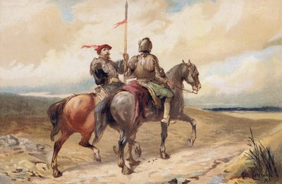 Partiolaiset (chromolitho) tekijältä Charles (after) Cattermole