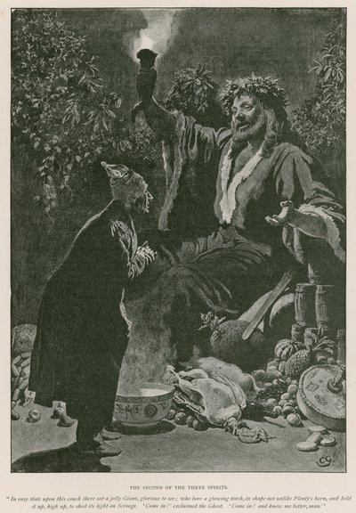 Charles Dickensin kuvitus joululaululle (litho) tekijältä Charles (after) Green
