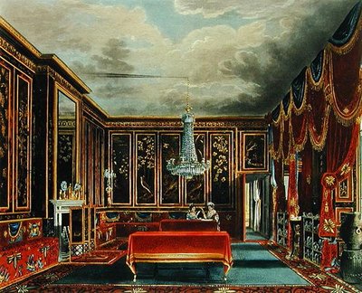 The Japan Room at Frogmore, kaiverrettu R. Reeve, "The History of the Royal Residences of Windsor Castle, St. James Palace, Carlton House, Kensington Palace, Hampton Court and Frogmore", julkaisija A. Dry tekijältä Charles (after) Wild
