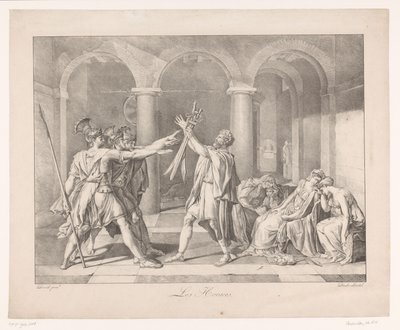 Eed of the Horatii Les Horaces (otsikko esineessä) tekijältä Charles Achille D